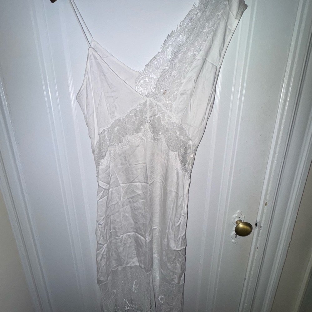 Nwot - Free People Elegant White Lace Slip Dress